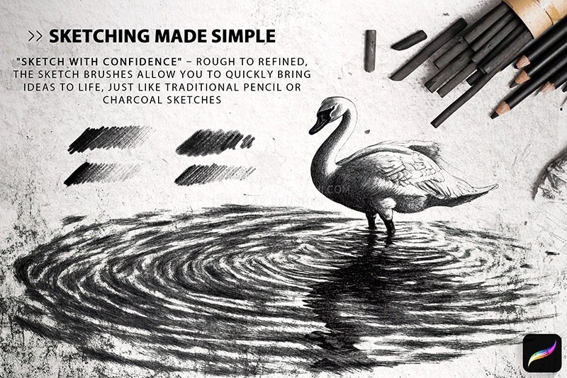 Procreate速涂草图手绘笔刷